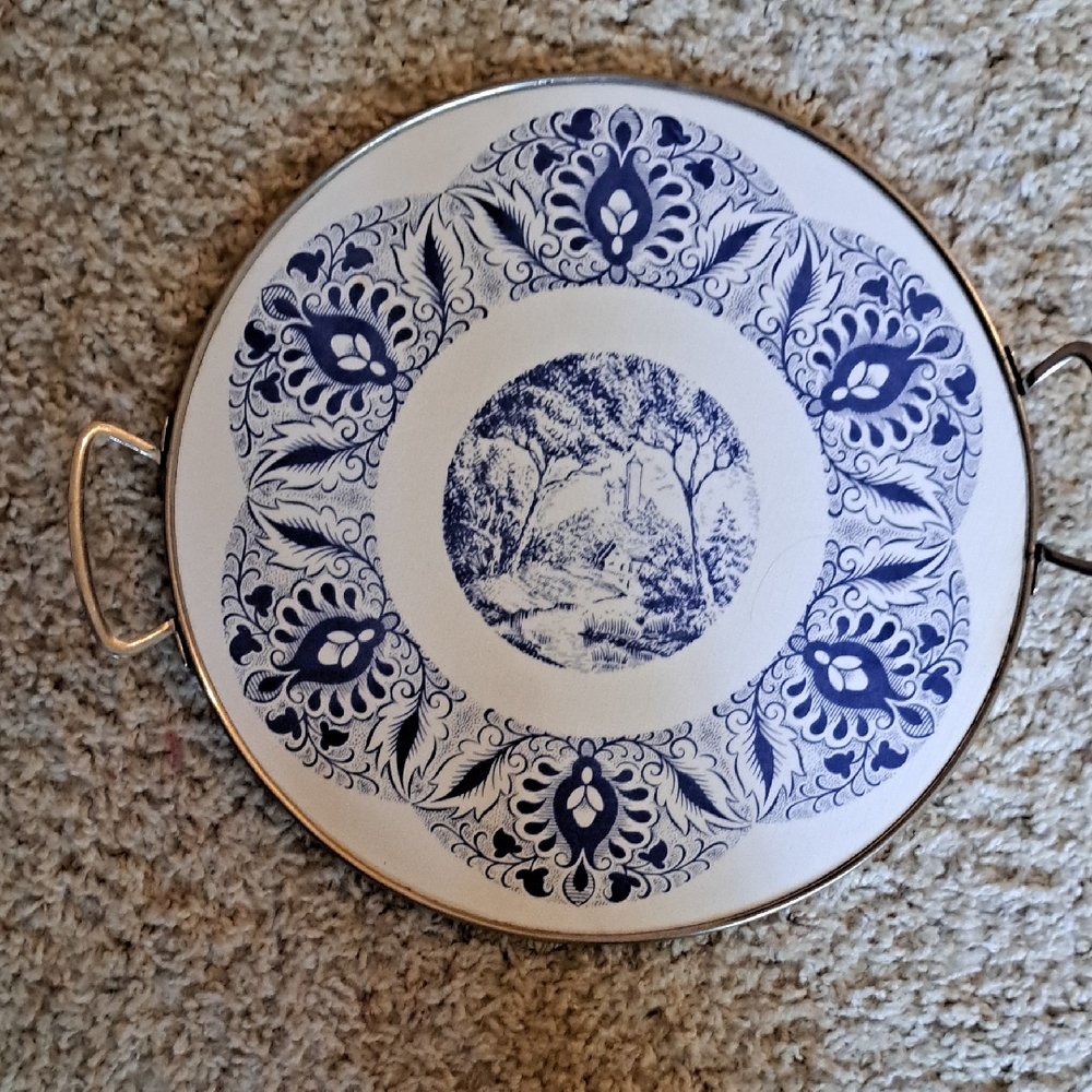 Blue and White Decorative Serving Tray